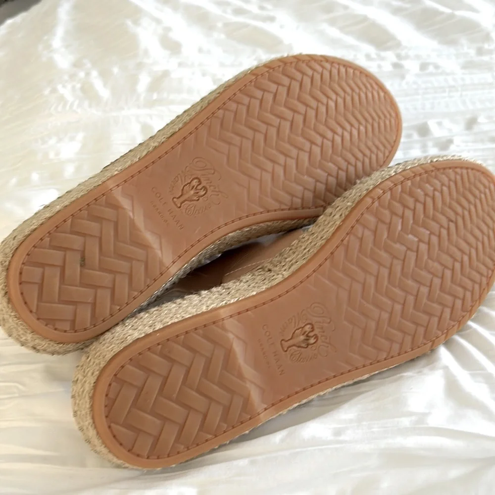 NWOT Cole Haan Women Grand OS Cloudfeel Pink/Snake Slingback Espadrille Size 10
